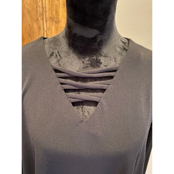 Cato Blouse Plus Size XL Top Black Long Sleeved Casual Relaxed Fit Wash & Wear - Picture 3 of 8